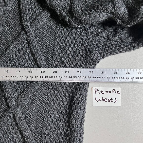 Aran Crafts Merino Wool Fisherman Cable Knit Cardigan Sweater - Men's Size XL - Picture 6 of 9